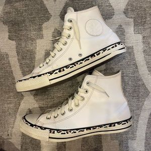 Converse high top with animal print